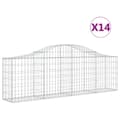 Miniatyrbillede 2 af 6: vidaXL buede gabionkurve 14 stk. 200x30x60/80 cm galvaniseret jern