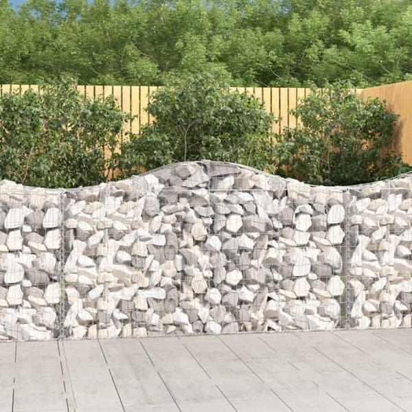 vidaXL Kaarevat kivikorit 7 kpl 200x30x100/120 cm galvanoitu rauta