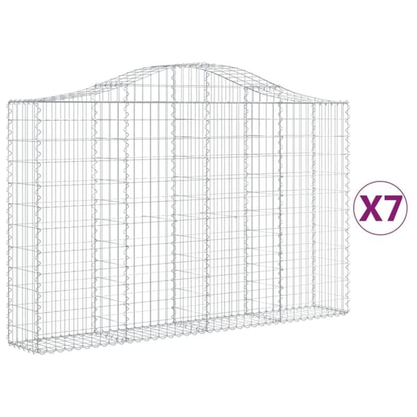vidaXL Kaarevat kivikorit 7 kpl 200x30x120/140 cm galvanoitu rauta