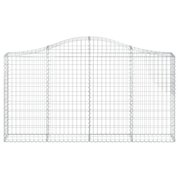vidaXL buede gabionkurve 25 stk. 200x30x100/120 cm galvaniseret jern