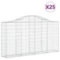 Miniatyrbillede 2 af 6: vidaXL buede gabionkurve 25 stk. 200x30x100/120 cm galvaniseret jern