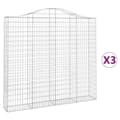 Pikkukuva 2 / 6: vidaXL Kaarevat kivikorit 3 kpl 200x30x180/200 cm galvanoitu rauta