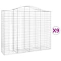 Miniatyrbilde 2 av 6: vidaXL Gabionkurver buede 9 stk 200x50x160/180 cm galvanisert jern