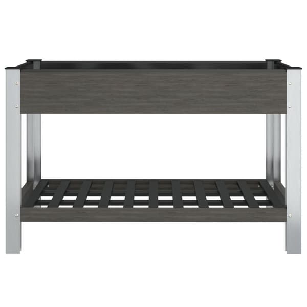 vidaXL Høybed med hylle grå 120x50x75 cm WPC