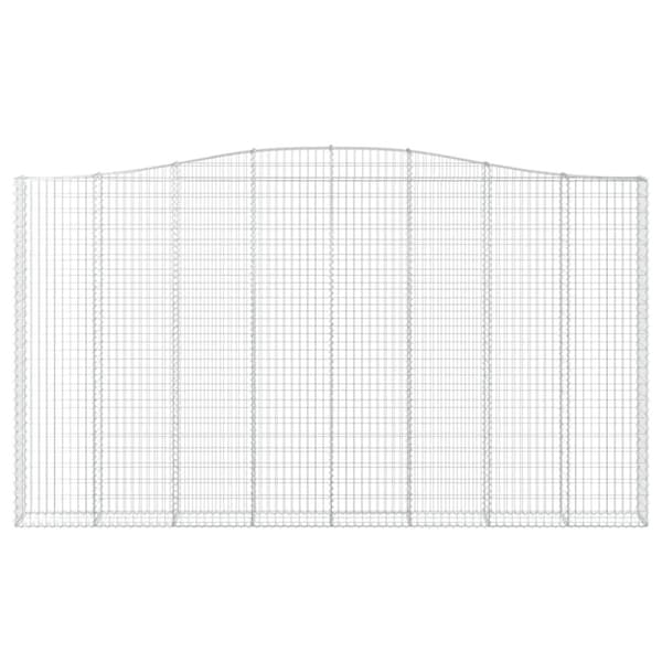 vidaXL Gabionkurver buede 2 stk 400x30x220/240 cm galvanisert jern