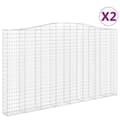 Miniatyrbilde 2 av 6: vidaXL Gabionkurver buede 2 stk 400x30x220/240 cm galvanisert jern
