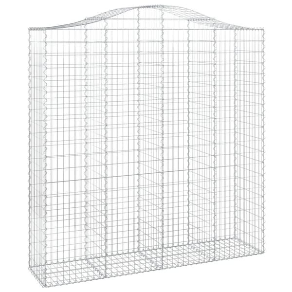 vidaXL Gabionkurver buede 5 stk 200x50x200/220 cm galvanisert jern