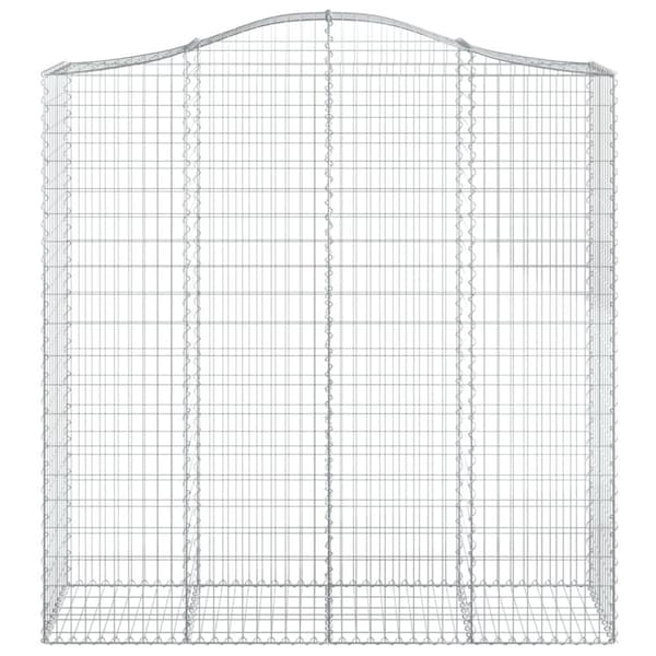vidaXL Gabionkurver buede 5 stk 200x50x200/220 cm galvanisert jern