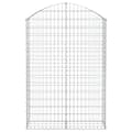 Miniatyrbild 3 av 5: vidaXL Gabion bågformad 100x30x140/160 cm galvaniserat järn