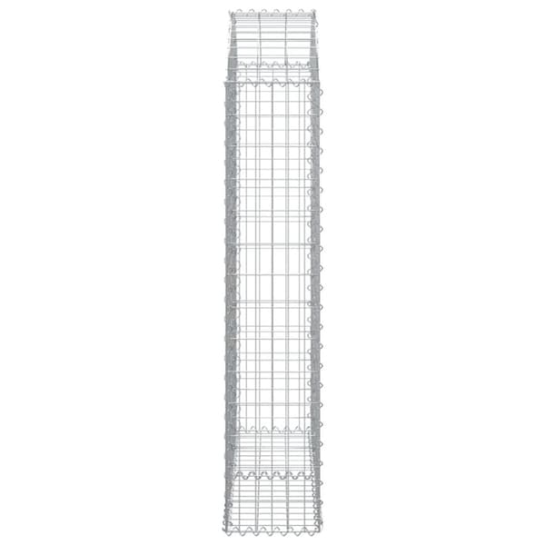 vidaXL Gabion bågformad 100x30x140/160 cm galvaniserat järn