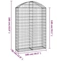 Miniatyrbild 5 av 5: vidaXL Gabion bågformad 100x30x140/160 cm galvaniserat järn