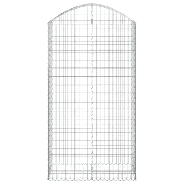 vidaXL Gabion bågformad 100x50x180/200 cm galvaniserat järn