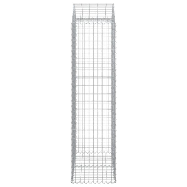 vidaXL Gabion bågformad 100x50x180/200 cm galvaniserat järn