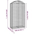Miniatyrbild 5 av 5: vidaXL Gabion bågformad 100x50x180/200 cm galvaniserat järn
