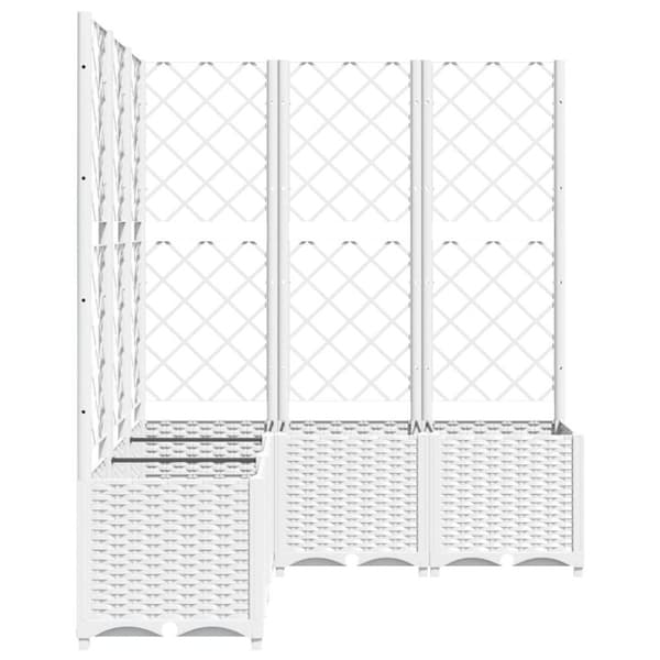 vidaXL Plantekasse med espalier hvit 120x120x136 cm PP