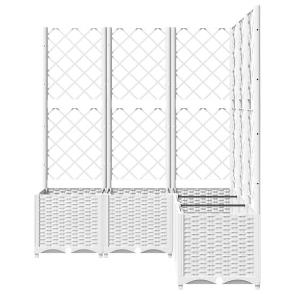 vidaXL Plantekasse med espalier hvit 120x120x136 cm PP