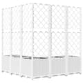 Miniatyrbilde 5 av 9: vidaXL Plantekasse med espalier hvit 120x120x136 cm PP
