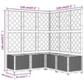 Miniatyrbilde 7 av 9: vidaXL Plantekasse med espalier hvit 120x120x136 cm PP