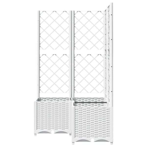 vidaXL Plantekasse med espalier hvit 80x80x136 cm PP