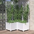 Miniatyrbilde 8 av 9: vidaXL Plantekasse med espalier hvit 80x80x136 cm PP