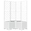 Miniatyrbilde 1 av 9: vidaXL Plantekasse med espalier hvit 80x80x136 cm PP