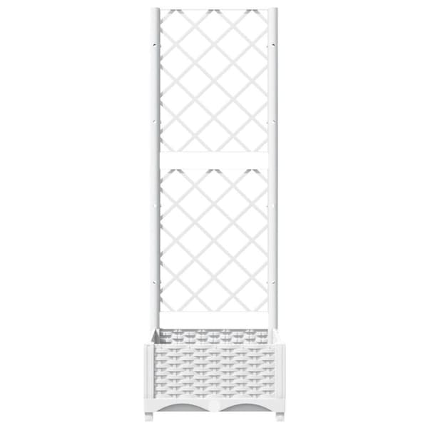 vidaXL Plantekasse med espalier hvit 40x40x121,5 cm PP