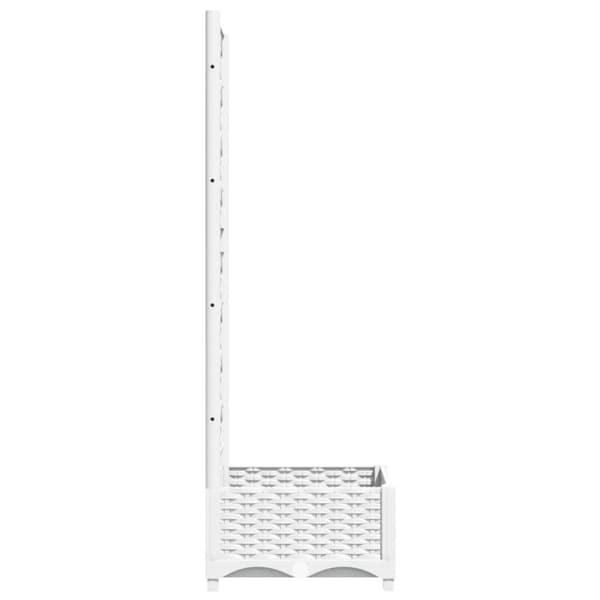 vidaXL Plantekasse med espalier hvit 40x40x121,5 cm PP
