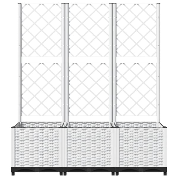 vidaXL Odlingslåda med spaljé vit 120x40x136 cm PP