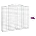 Miniatyrbilde 2 av 6: vidaXL Gabionkurver buede 6 stk 200x30x160/180 cm galvanisert jern