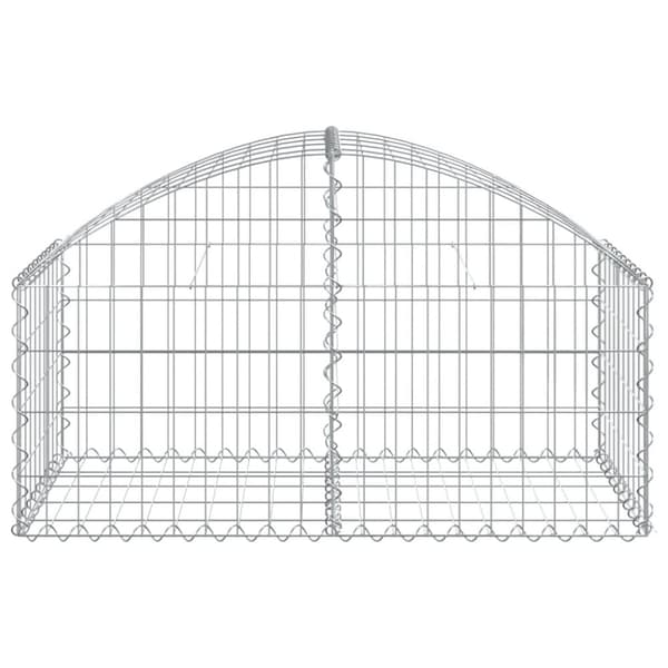 vidaXL Gabion bågformad 100x50x40/60 cm galvaniserat järn