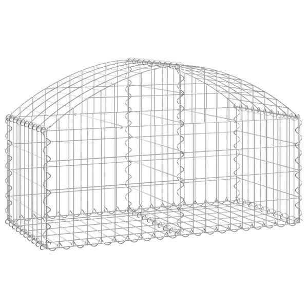 vidaXL Gabion bågformad 100x50x40/60 cm galvaniserat järn