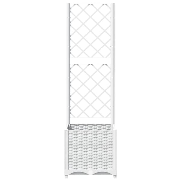 vidaXL Plantekasse med espalier hvit 40x40x136 cm PP