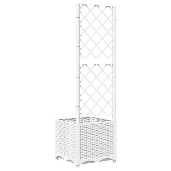 vidaXL Plantekasse med espalier hvit 40x40x136 cm PP