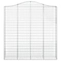Miniatyrbild 3 av 5: vidaXL Gabion bågformad 200x30x200/220 cm galvaniserat järn
