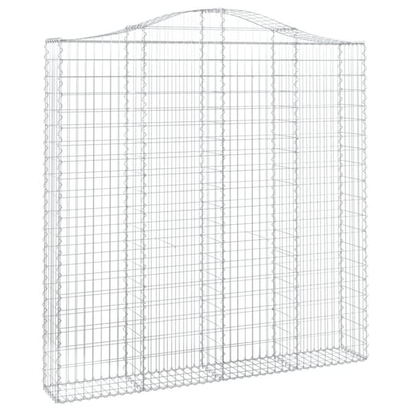 vidaXL Gabion bågformad 200x30x200/220 cm galvaniserat järn