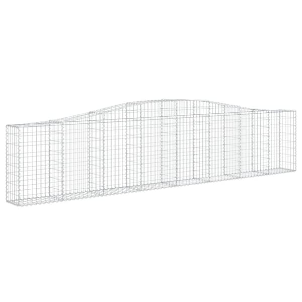 vidaXL Gabionkurver buede 10 stk 400x30x80/100 cm galvanisert jern