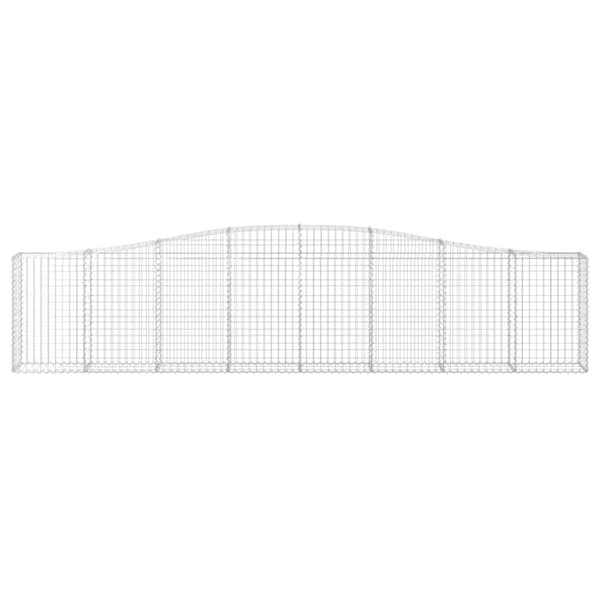 vidaXL Gabionkurver buede 10 stk 400x30x80/100 cm galvanisert jern