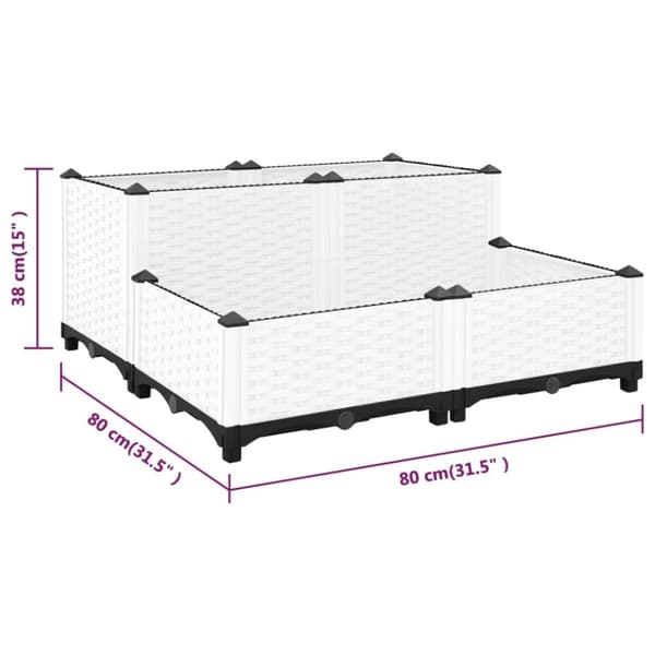 vidaXL Høybed 80x80x38 cm polypropylen