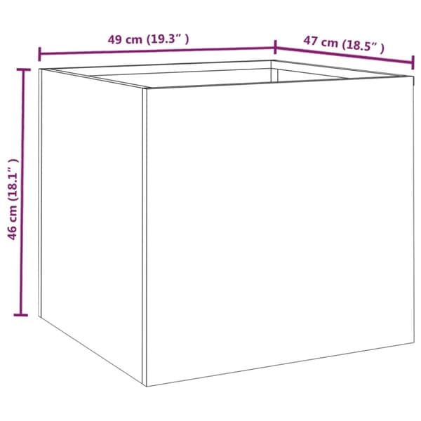 vidaXL Plantekasse 49x47x46 cm cortenstål