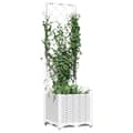 Miniatyrbillede 2 af 8: vidaXL plantekasse med espalier 40x40x136 cm PP hvid