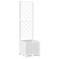 Miniatyrbillede 1 af 8: vidaXL plantekasse med espalier 40x40x136 cm PP hvid
