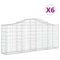 Miniatyrbillede 2 af 6: vidaXL buede gabionkurve 6 stk. 200x30x80/100 cm galvaniseret jern
