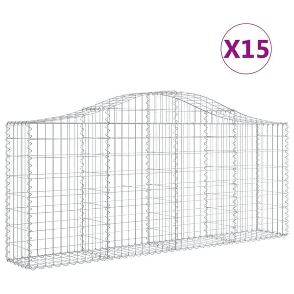 vidaXL Kaarevat kivikorit 15 kpl 200x30x80/100 cm galvanoitu rauta