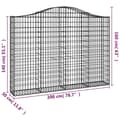 Miniatyrbillede 6 af 6: vidaXL buede gabionkurve 7 stk. 200x30x140/160 cm galvaniseret jern