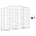Miniatyrbillede 2 af 6: vidaXL buede gabionkurve 7 stk. 200x30x140/160 cm galvaniseret jern