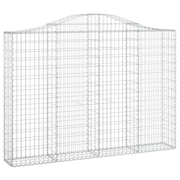 vidaXL buede gabionkurve 9 stk. 200x30x140/160 cm galvaniseret jern