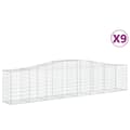 Miniatyrbillede 2 af 6: vidaXL buede gabionkurve 9 stk. 400x50x80/100 cm galvaniseret jern