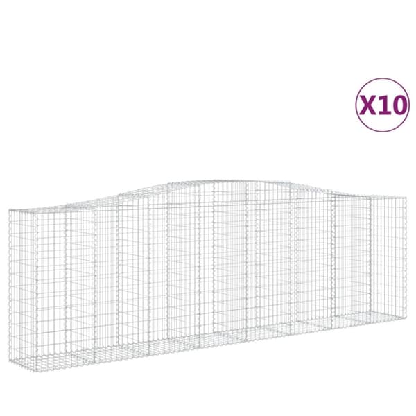 vidaXL Kaarevat kivikorit 10 kpl 400x50x120/140 cm galvanoitu rauta