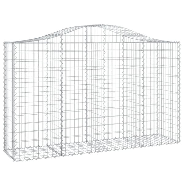 vidaXL buede gabionkurve 11 stk. 200x50x120/140 cm galvaniseret jern