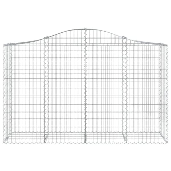 vidaXL buede gabionkurve 11 stk. 200x50x120/140 cm galvaniseret jern